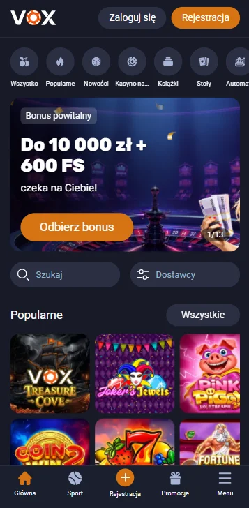 mobile app interface casino
